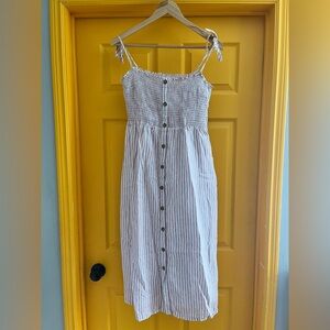 Gap Pink Striped Button-Down Sundress